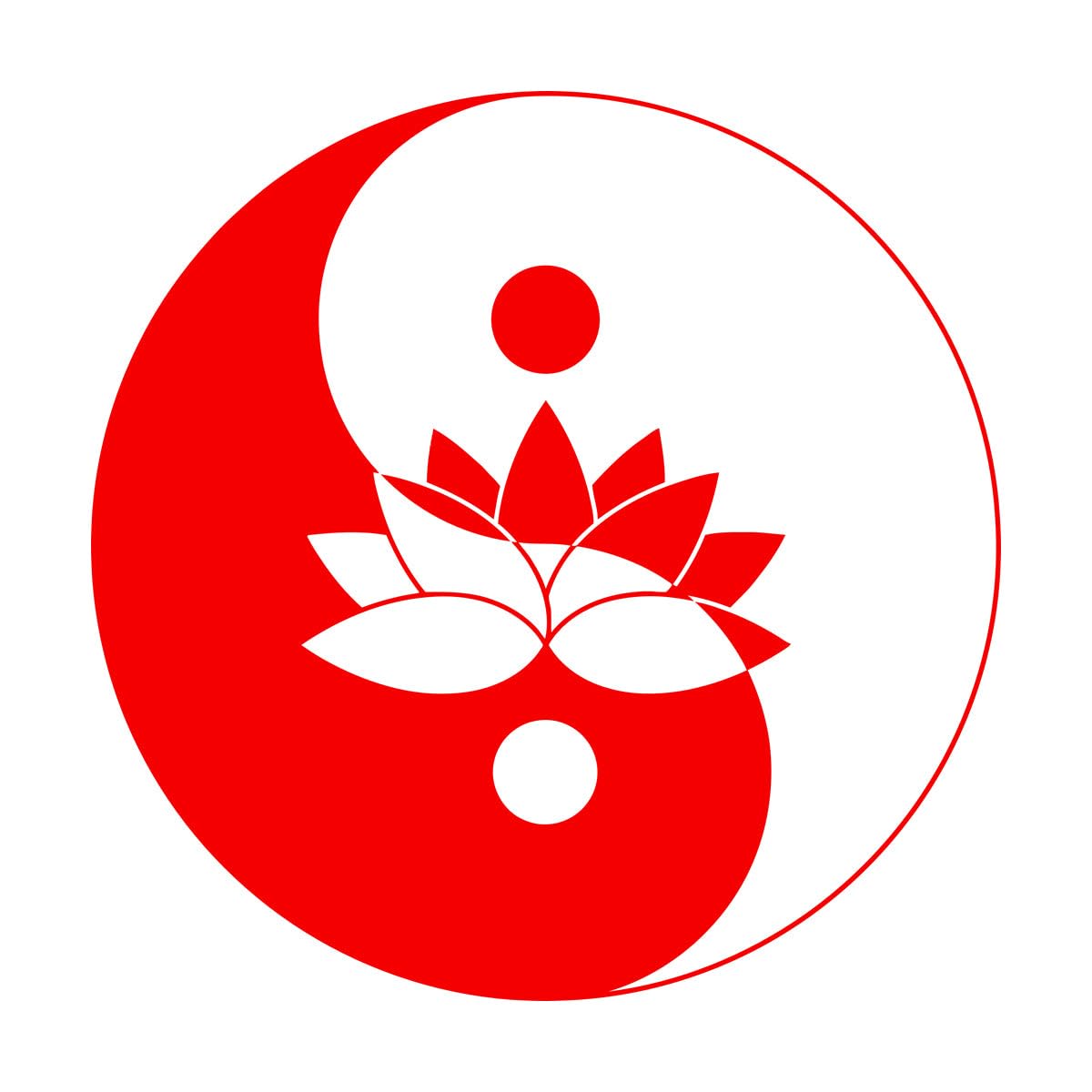 Lotus Flower Yin Yang Symbol Zen Meditation Wall Stickers Paster Paper 54x55.2cm Do not Damage the wall Surface Large red