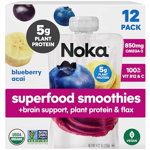 Noka Superfood Fruit Smoothie Pouches Blueberry Acai