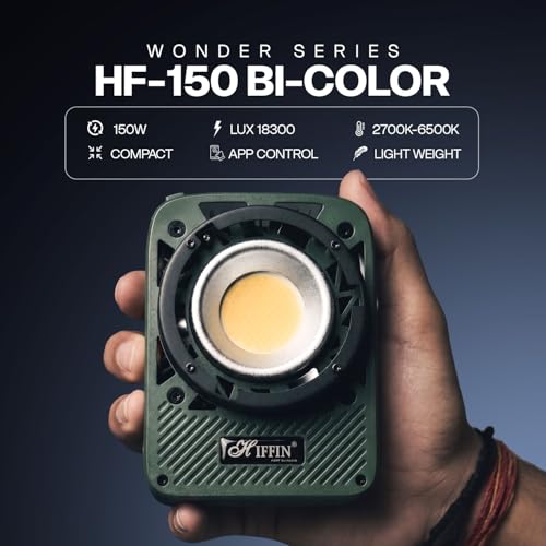 Image of HIFFIN HF-150W Bi-Color Wonder Series LED Video Light 150W with Silent Cooling Fan & App Control | 2700K-6500K | 18300 Lux | CRI 95+ | 1%-100% Dimmable Studio Light for Photography & Videography