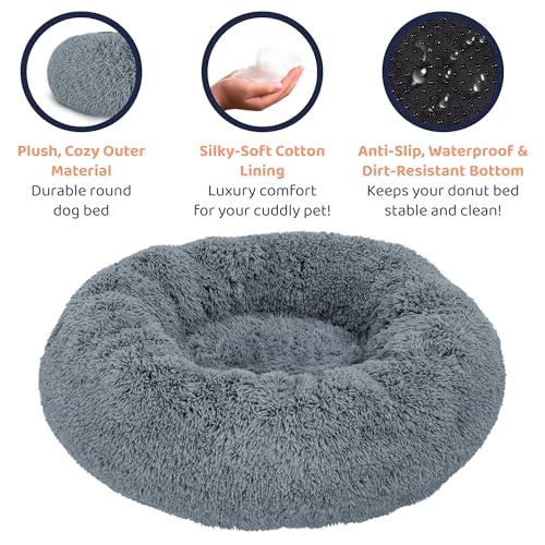 Donut Dog Bed - Premium Comfort for Anxiety Relief - Fluffy & Calming Design with Ultra-Plush Support | Cozy Round Dog Bed with Super Soft Circle Style (Size S Dark Grey) - Image 5