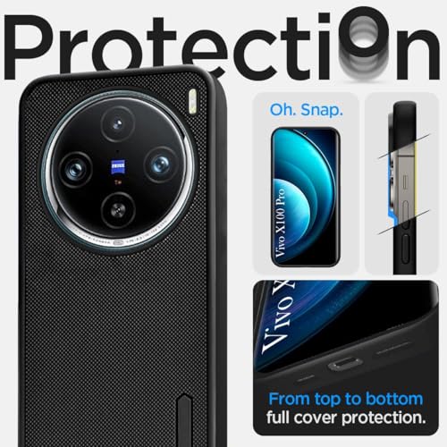 Image of Jkobi Back Case Cover for Vivo X100 Pro 5G (Textured Grip Design | Camera Protetion | Slim and Light Weight | Soft Touch and Feel | Black)