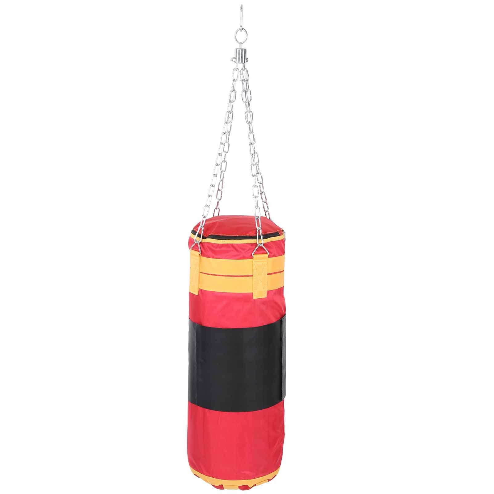 Worek bokserski Vomeko, wytrzymały worek treningowy, wiszący worek treningowy, z łańcuchami Hak na łańcuszek Osłony dłoni dla dzieci Kickboxing Muay Thai Karate Judo 80 cm