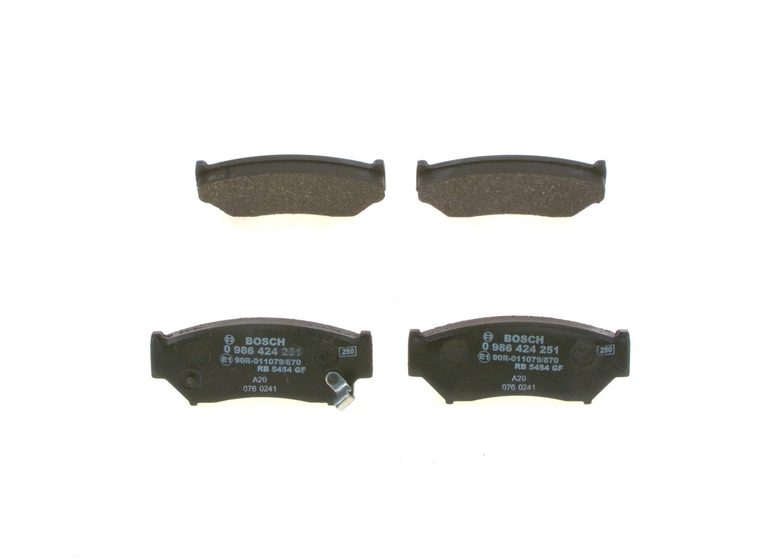 Bosch BP121 - Pastillas de Freno para Coche Eje Delantero - Calidad Bosch - Reducción de Ruido y Polvo - Certificación ECE-R90 - Sin Cobre - 1 Juego de 4 Pastillas