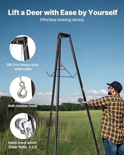 VEVOR Tripod Deer Hoist 500lb