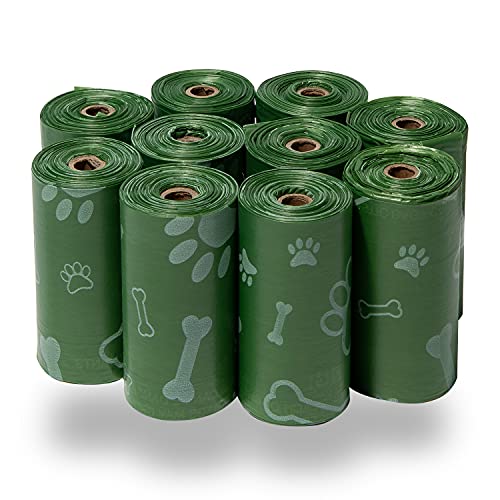 Image of Best Pet Supplies Dog Poop Bags, Rip-Resistant and Doggie Waste Bag Refills with d2w Controlled-Life Plastic Technology - Pack of 150, Green (Unscented)