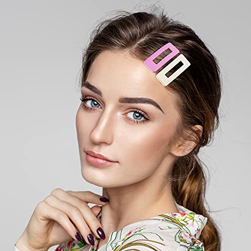 24 pinzas de cabello multicolor de acrílico y metal miniatura 7