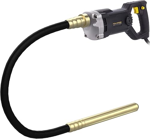 Herramienta de vibración de hormigón de mano, vibrador eléctrico de hormigón de 1500 W con varilla de eje de 6.6 pies, vibrador de cemento portátil