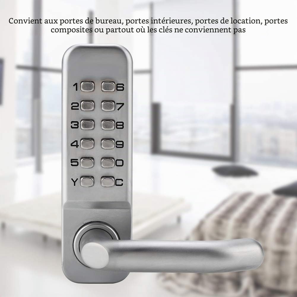 Serrure à code mécanique étanche, combinaison de code à 1 à 11 chiffres Mot de passe de sécurité Serrure codée Serrure de porte à combinaison mécanique sans clé pour porte de bureau en bois