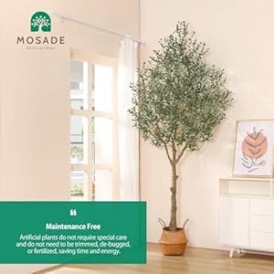Mosade artificial olive tree 10 feet fake olive plant and handmade seagrass basket perfect tall faux topiary silk tree for indoor entryway decor home office gift  urban country home decor