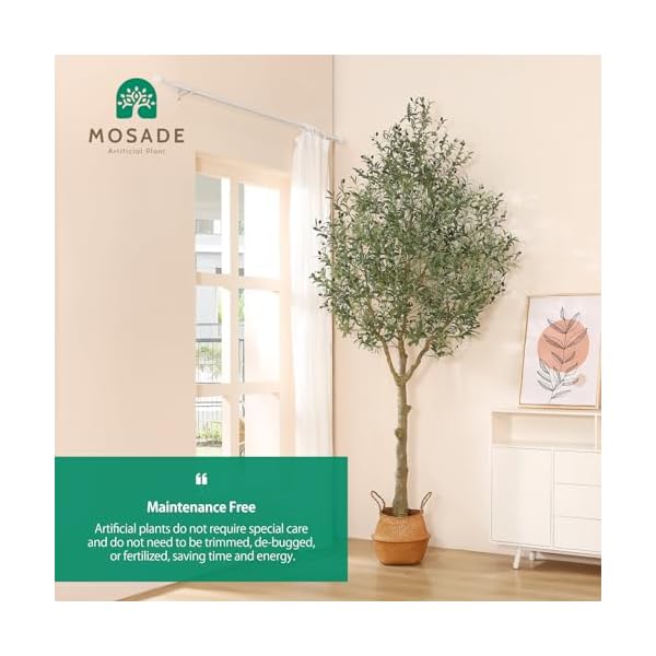 Mosade artificial olive tree 10 feet fake olive plant and handmade seagrass basket perfect tall faux topiary silk tree for indoor entryway decor home office gift  urban country home decor
