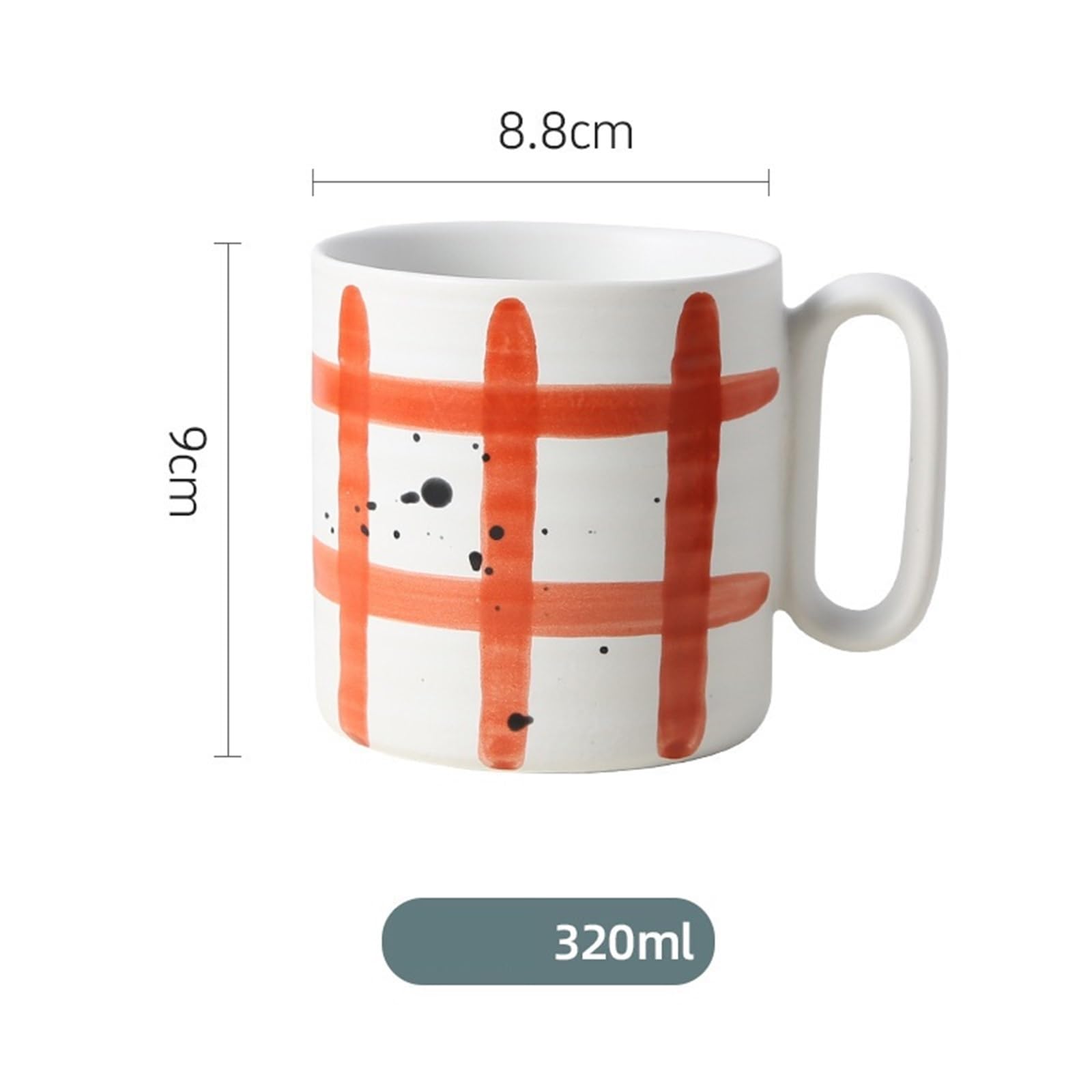 Taza Taza de avena for desayuno, cerámica esmaltada colores con asa, sencilla, 320 ml Oficina