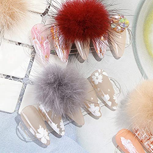 M I A 5 Stück Nail Art Pom Poms Magnet Abnehmbare Haar Pom Poms Ball Girl Nail Art Dekoration DIY Tasche Stricken Hüte… – Bild 5