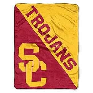 Northwest NCAA USC Trojans Unisex-Adult Micro Raschel Throw Blanket, 46″ x 60″, Halftone