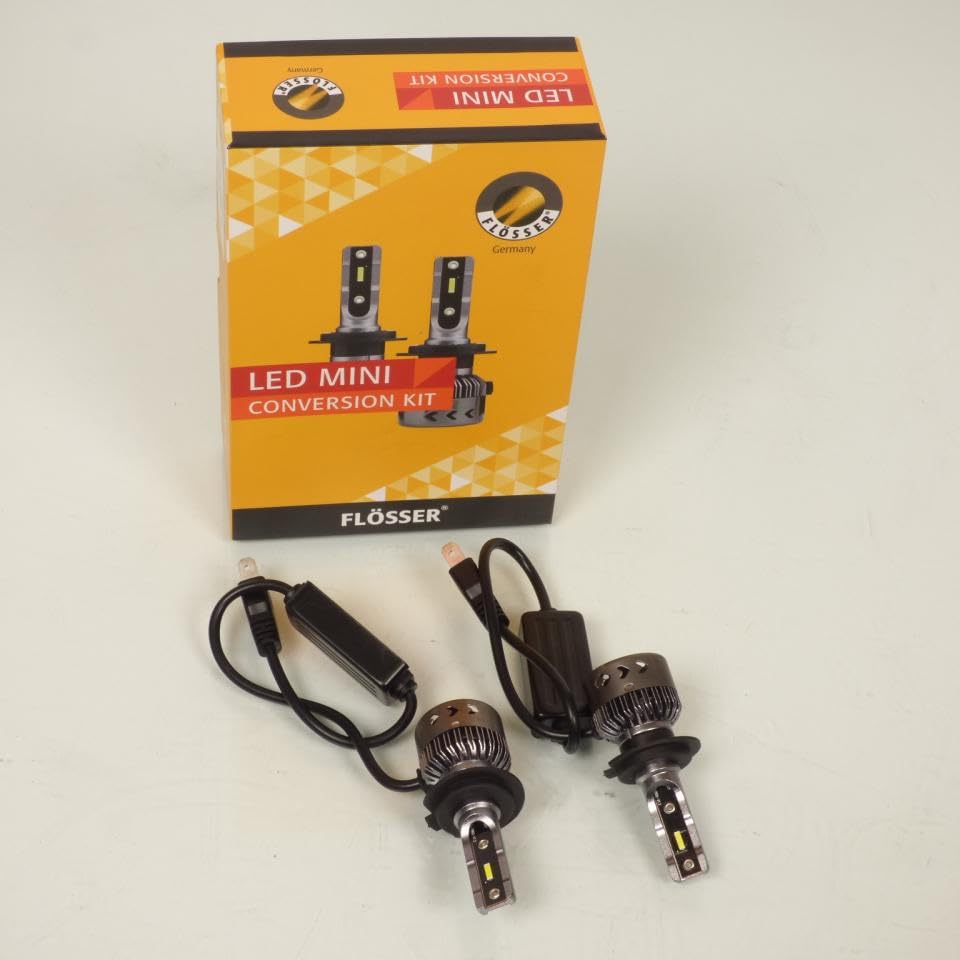 Flosser - Juego de 2 bombillas LED H7 PX26D 12V para moto 91M2070 Mini LED Set