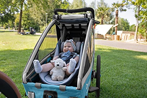 Qeridoo Babyschale für Kinderanhänger - dunkelgrau – Bild 3