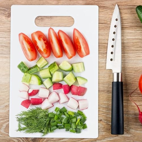 Image of Plastic Vegetable Cutting-Chopping Board with Handle (Turquoise Blue,M) Premium-Grade Plastic,100% Food Safe, BPA-Free, Dishwasher Safe-Pack of 1