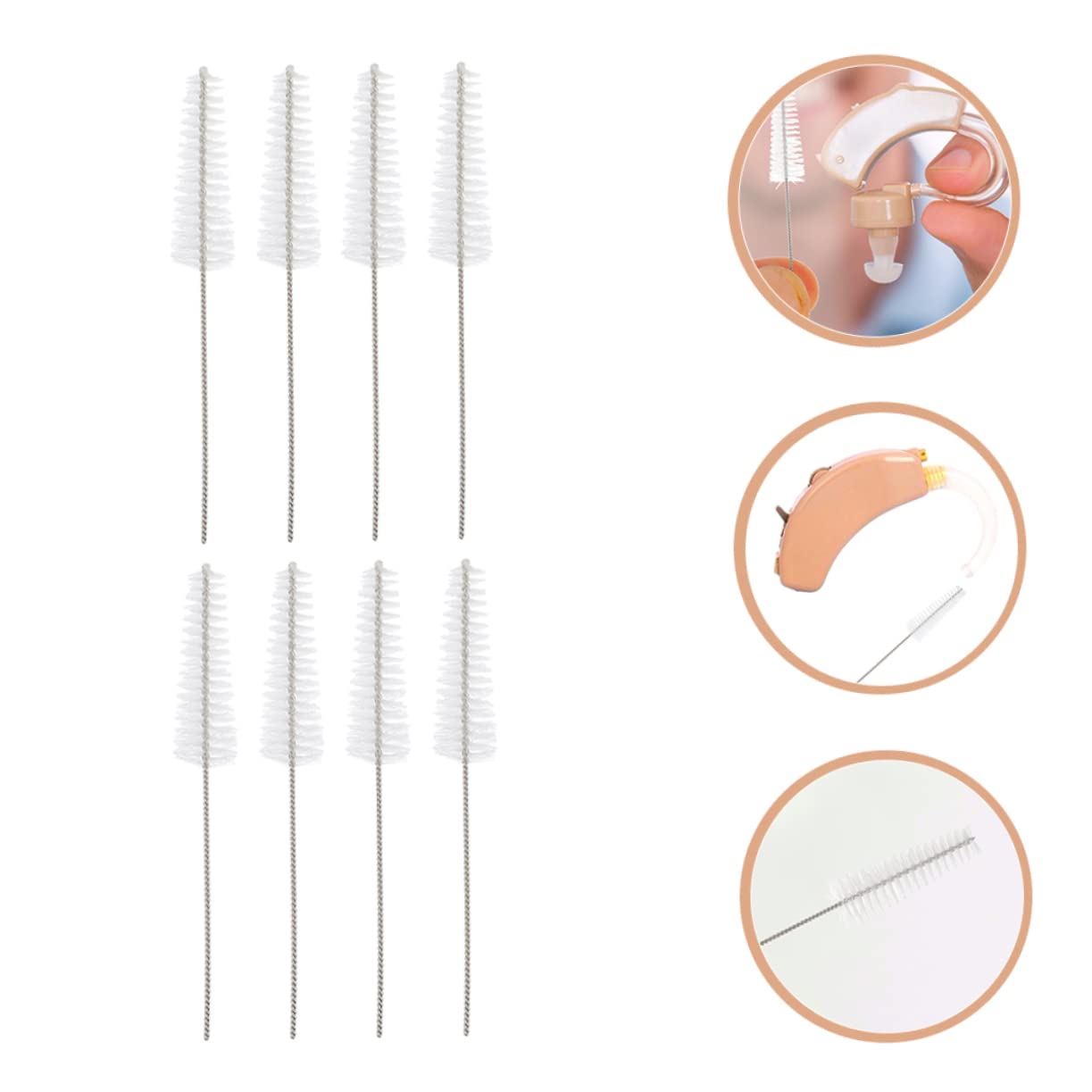 Healeved Brush Cleaner 8pcs Set Cleaning Tools Nylon Tool Brush Head for Vent Tube