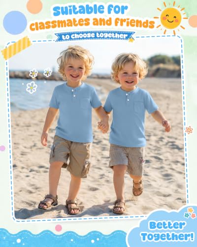 Image of Toddler Boys Cotton Henley T Shirts