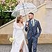 Wedding Clear Bubble Umbrella Bulk 52 Inch Large Dome Rain Windproof Stick Umbrellas,High-Visibility Transparent Rain Umbrellas, Firm and Durable, Easy Operation, Large Clear Umbrella for Wedding Bride Groom Photography Golf Outdoor Parties (8)