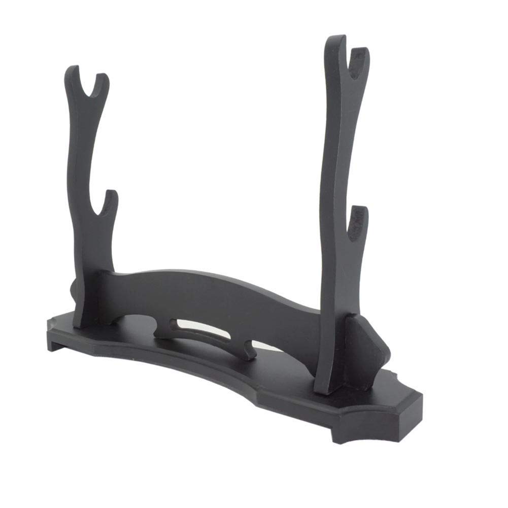 Soporte de suelo Katana Samurai para pantalla de madera de 2 niveles