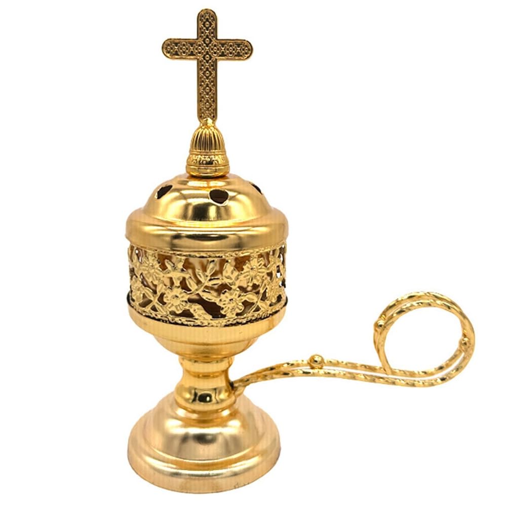 Plookyoe Charcoal Incense Burner Gold Incense Holder Charcoal for Incense Burner Censer Incense Burner Catholic Incense Burner