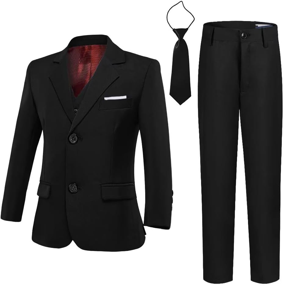 Boys Suit 4 Pcs Slim Fit Set Casual Suits Wedding Outfit Prom Jacket Vest Pant Tie Child Teen Dress Tuxedo Sets for Boy Kid - Image 2