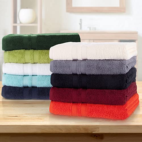 Superior Ultra-Soft 6-Piece Cotton Towel Set, Includes 2 Bath Towels, 2 Hand Towels, And 2 Washcloths For Bathroom, Guest Room, Quick Dry, Daily Use Home Essential Towels, Forest Green #TOP4