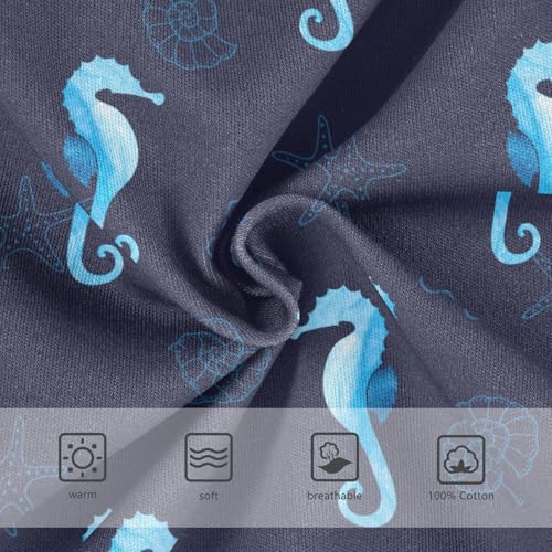 Boys' Underwear Cotton Little Boys Blue Seahorse Starfish Ocean Briefs Soft Toddler Underwear 2T-8Y3