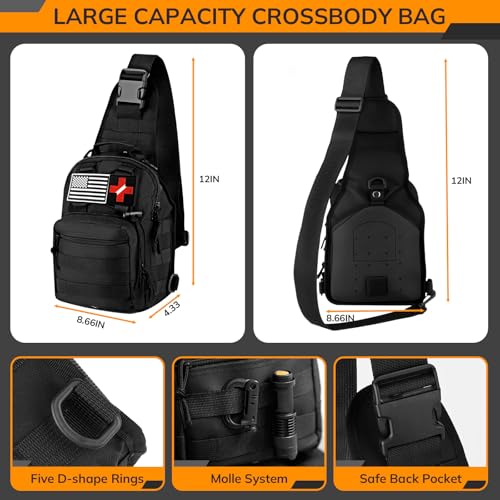 Survival First Aid Kit with Molle Crossbody Bag & Emergency Tent, 250pcs Survival Tools Tactical Gear and Trauma Bag, for Earthquake, Bug Out, Outdoor Adventure - Image 3