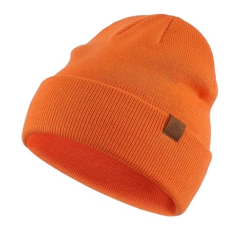 Image of Home Prefer Mens Winter Hats Acrylic Knit Cuff Beanie Cap Warm Womens Beanie Hat