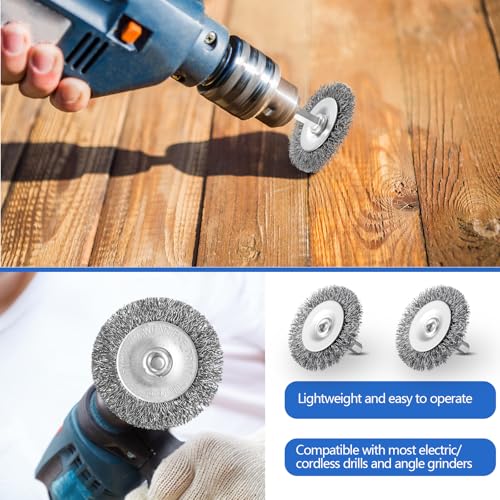 Image of Moxweyeni 40 Pcs 2 Inch Stainless Steel Wire Wheel Brushes for Drill Bits