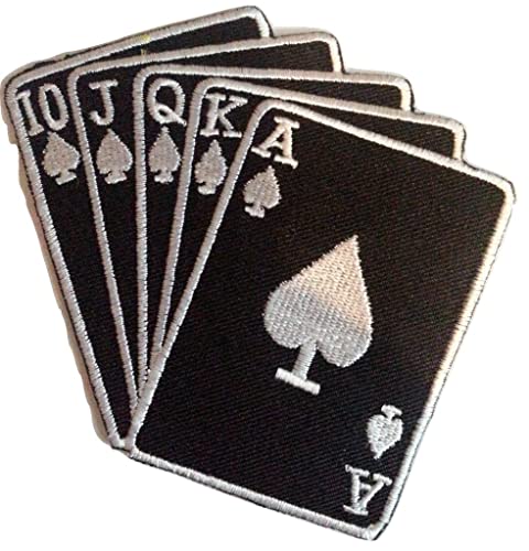 b2see Aufnäher Patches für Jacken Jeans Kleidung Bügelbilder Flicken Stoff Patch Kleider Aufnäher Patches Aufbügler zum Aufbügeln 10 cm Poker Karten Cover