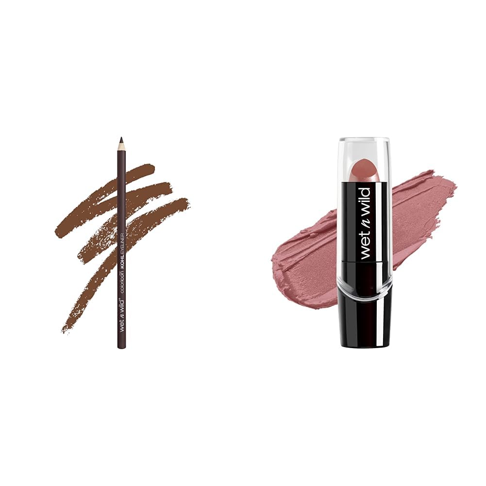 wet n wild Color Icon Eyeliner Silk Finish Lipstick Bundle - Brown Dark Pink