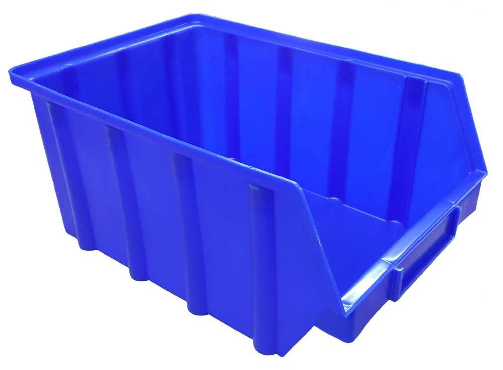 15 cajas apilables, tamaño 4 (222 x 340 x 157 mm), de plástico PP, sin dispositivo para colgar, color azul P-D-W®