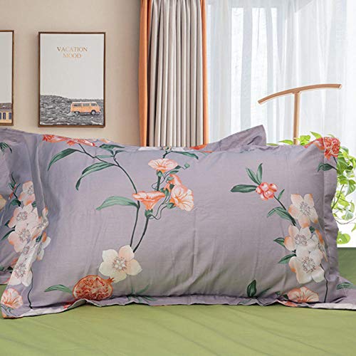 Pillowcase 123 Funda de Almohada Estampada de algodón, Gruesa Lavable, antibacteriana, antiácaros, Funda de Almohada antiestática 2 Piezas Set_48 * 74cm
