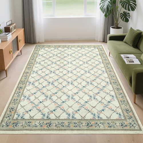 Tapete decorativo COZYLOOM 9x12 floral verde/beige