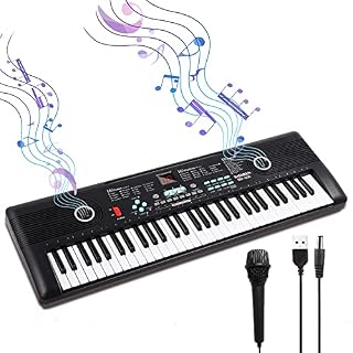 61 Key Keyboard Piano, Electric Piano Keyboard with Built-in Dual Speakers, External Microphone & Power Adapter – Portable Electronic Digital Piano for Beginners & Christmas Gift – Black - Les Beatles, Paul McCartney, John Lennon, RIngo Starr, George Harrison