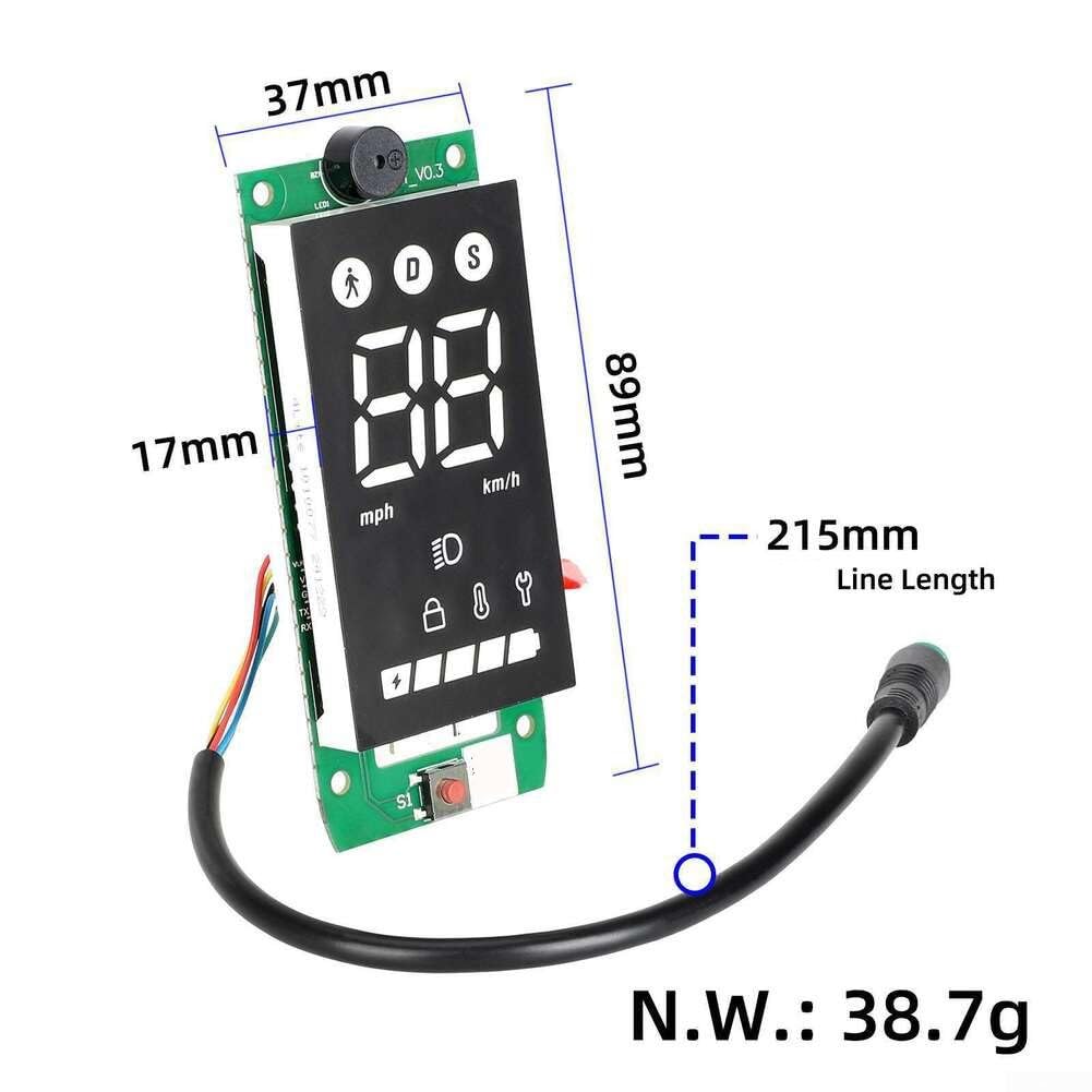 Placa de circuito de scooter eléctrico, tablero de instrumentos de scooter E Pantalla transparente Reemplazo impermeable para Xiaomi para scooters eléctricos 4Lite Accesorios de piezas (A)