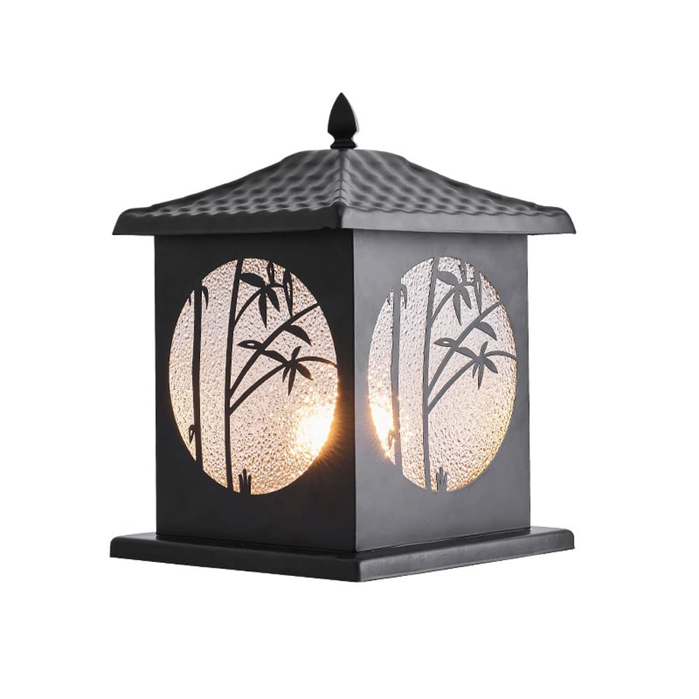 SMCCYYSD Outdoor Post Light Fixtures Waterproof IP55 Glass Lampshade Garden Column LED Pillar Lamp Wall Lawn Landscape