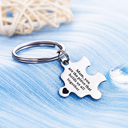 LParkin Mama You Are the Piece That Hold Us All Together Mother's Day Gift Mama Sleutelhanger Mama Sleutelhanger Puzzel Stuk, Wit, M - Afbeelding 3