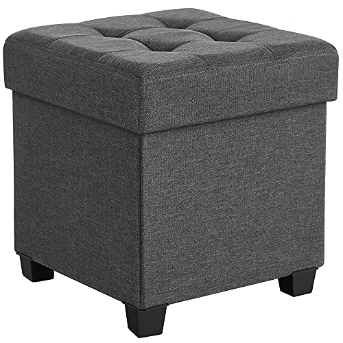 Songmics 15-In Cube Storage Ottoman – Dark Gray