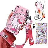 Ealievor Cartoon Case for iPhone XR with Screen Protector, Cute Funny Kawaii Cat Kitty Animal Charac