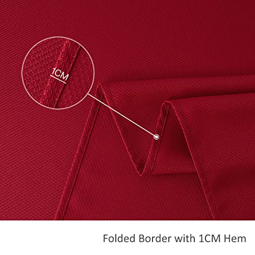 Image of maxmill Textured Rectangle Tablecloth, Wrinkle Free Spill Proof, Soft Jacquard Table Cloth for Buffet Banquet Parties Event Holiday Dinner, Indoor and Outdoor Use, 60 x 84 Inch Red