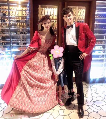 ORBITRAY Men Sequin Tuxedo Blazer Long Tail Jacket Men Nightclub Prom Suit Jacket Singers Stage3