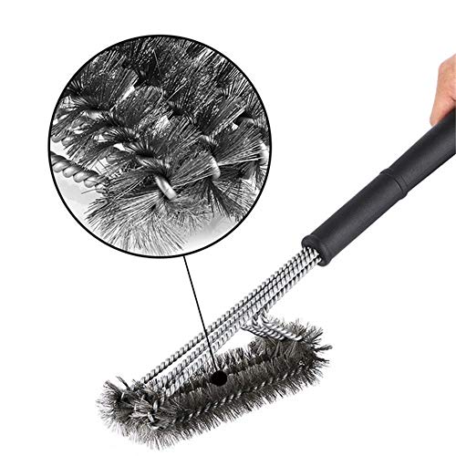 Escova de limpeza para grelha de churrasco com fio de aço, escova de limpeza de cerdas de metal com