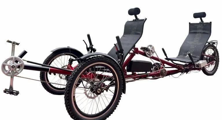 Triciclo recumbente tandem para parejas – Paseo espacioso y cómodo para dos