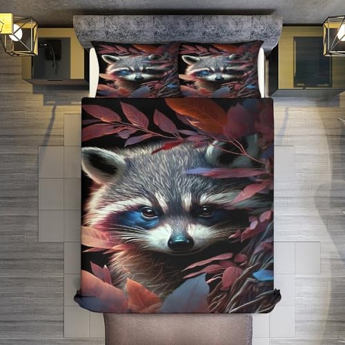 Parure de lit microfibre de qualité supérieure avec motif raton laveur
