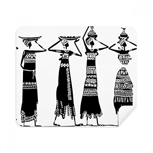 Pritive Africa Dresses Aboriginal Black Totems Cleaning Cloth Screen Cleaner 2pcs Suede Fabric