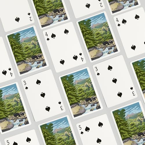 Baraja de Póker Black Bears and Stream 52 Cartas miniatura 4