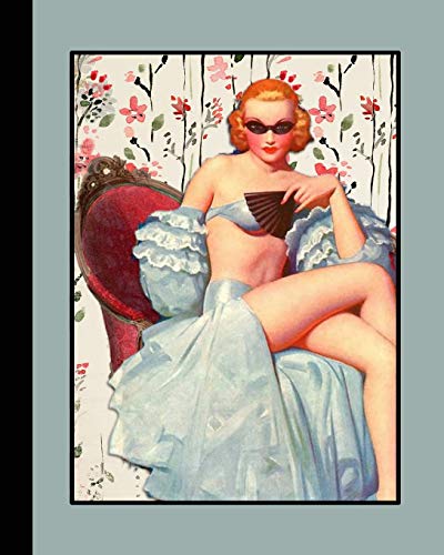 Retro illustration journal: Unique designed dot grid Journal for the retro illustration lover - kitsch lady draped on chaise lounge